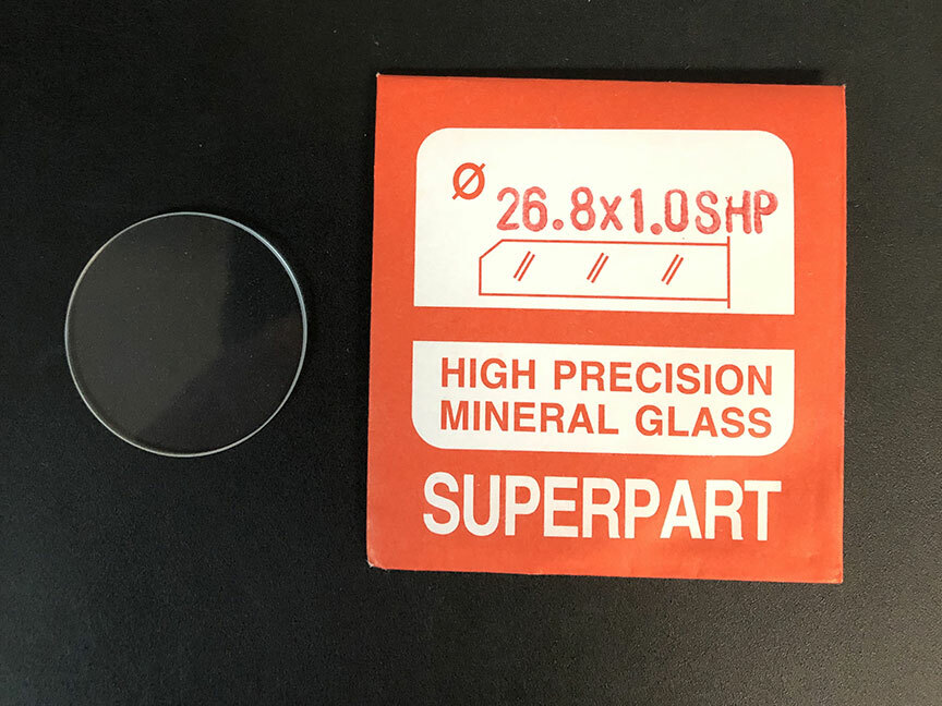 1.0mm Thick Flat Round Mineral Glass Watch Crystal 26.1mm – 27.0mm Diameter