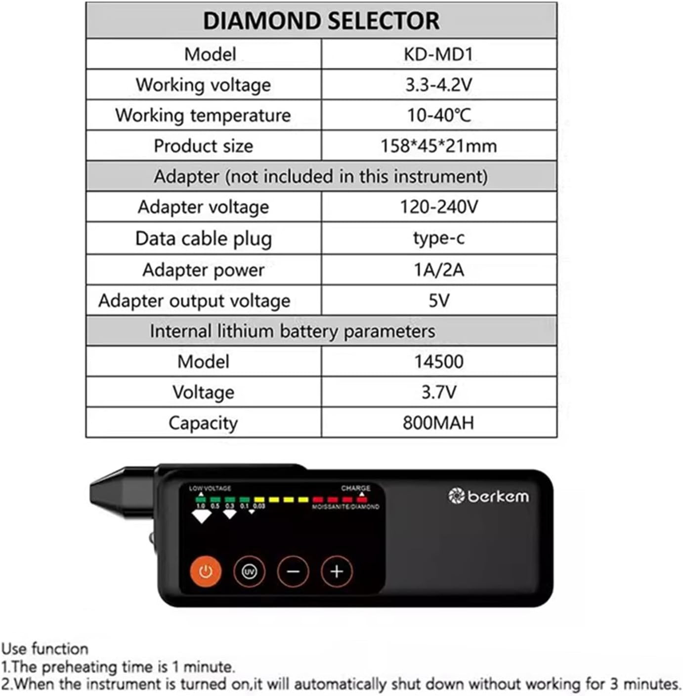 Rechargeable Professional Diamond Tester Pen with UV Light,Rechargeable Diamond