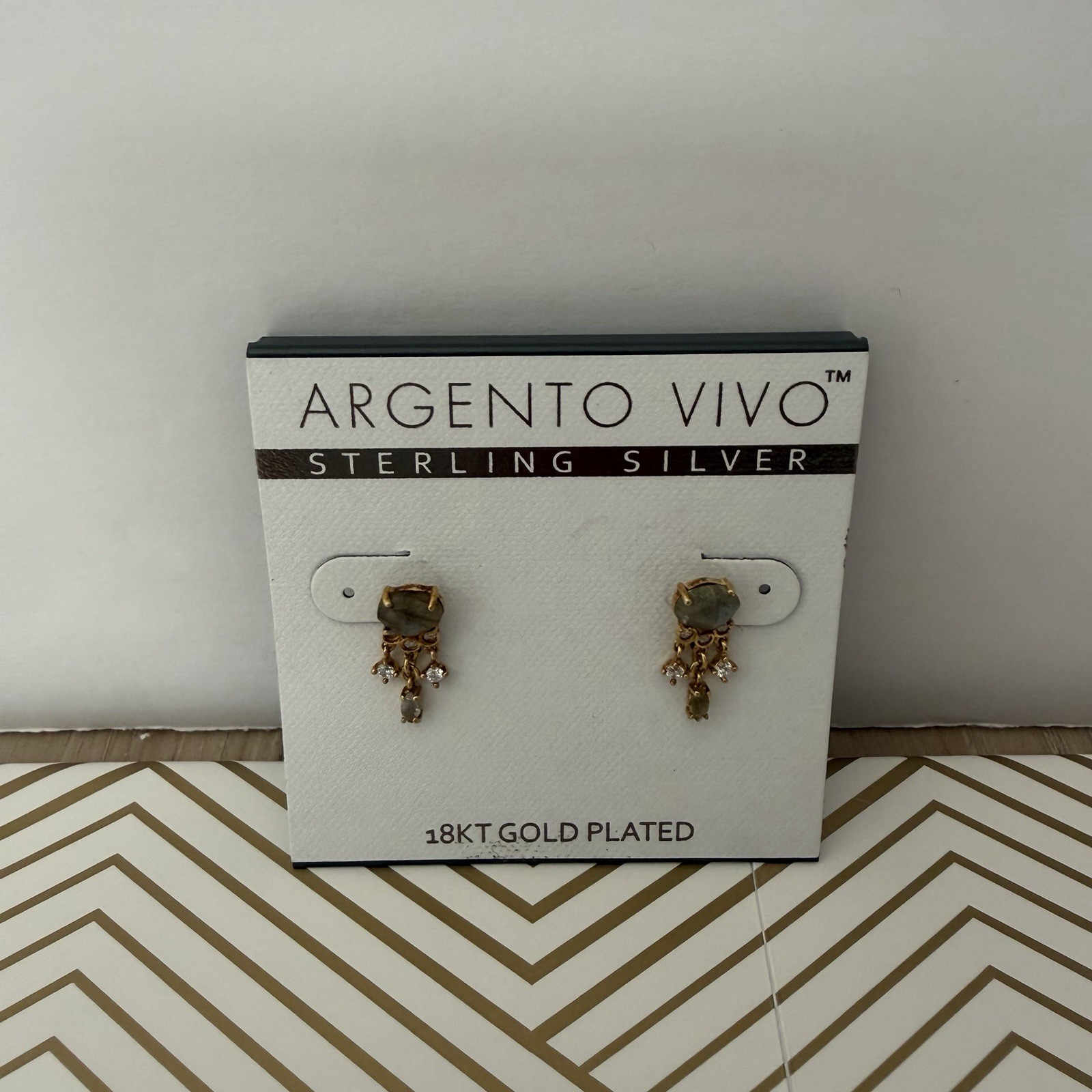 Argento Vivo 18kt gold plated sterling cascading cluster earrings
