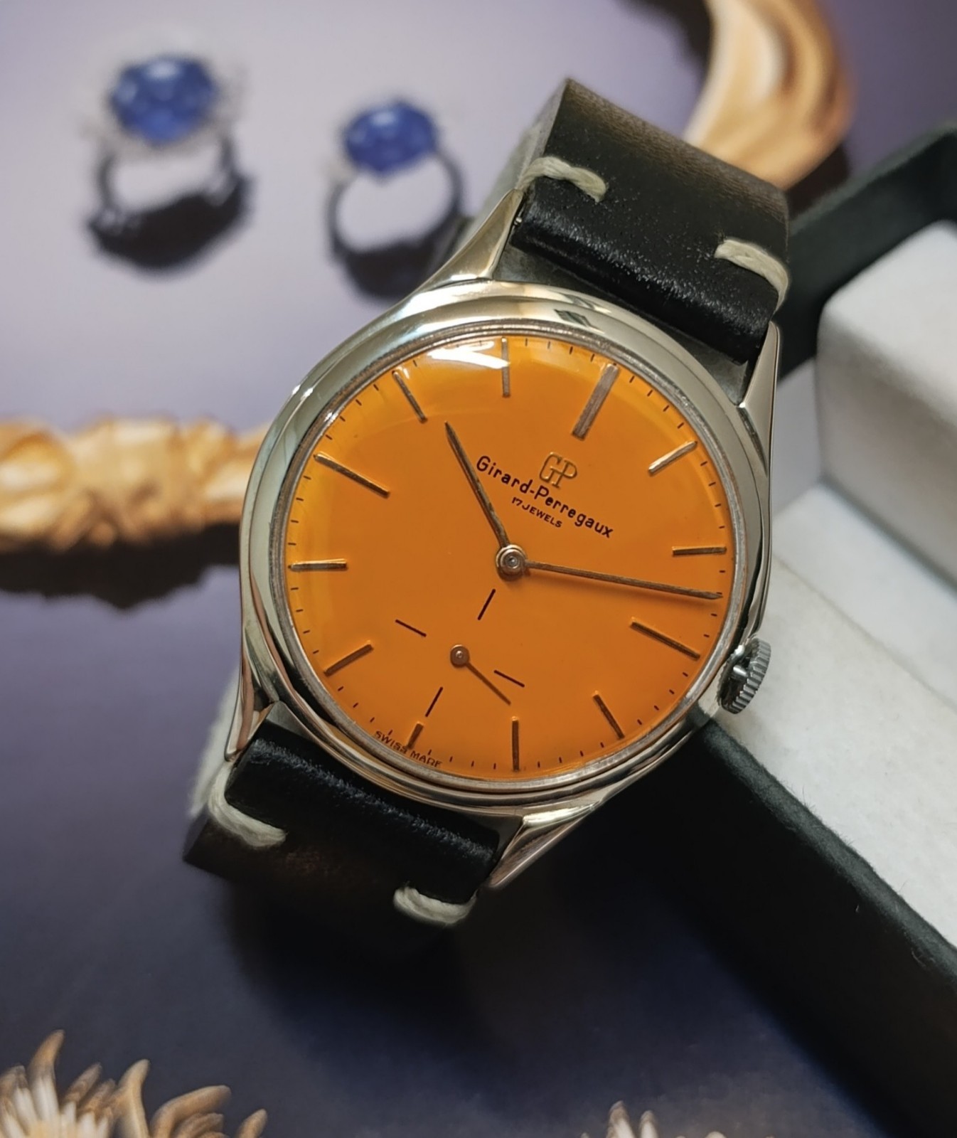 GENT´S GIRARD PERREGAUX ORANGE DIAL GP. 03 MOVEMENT JUMBO SIZE