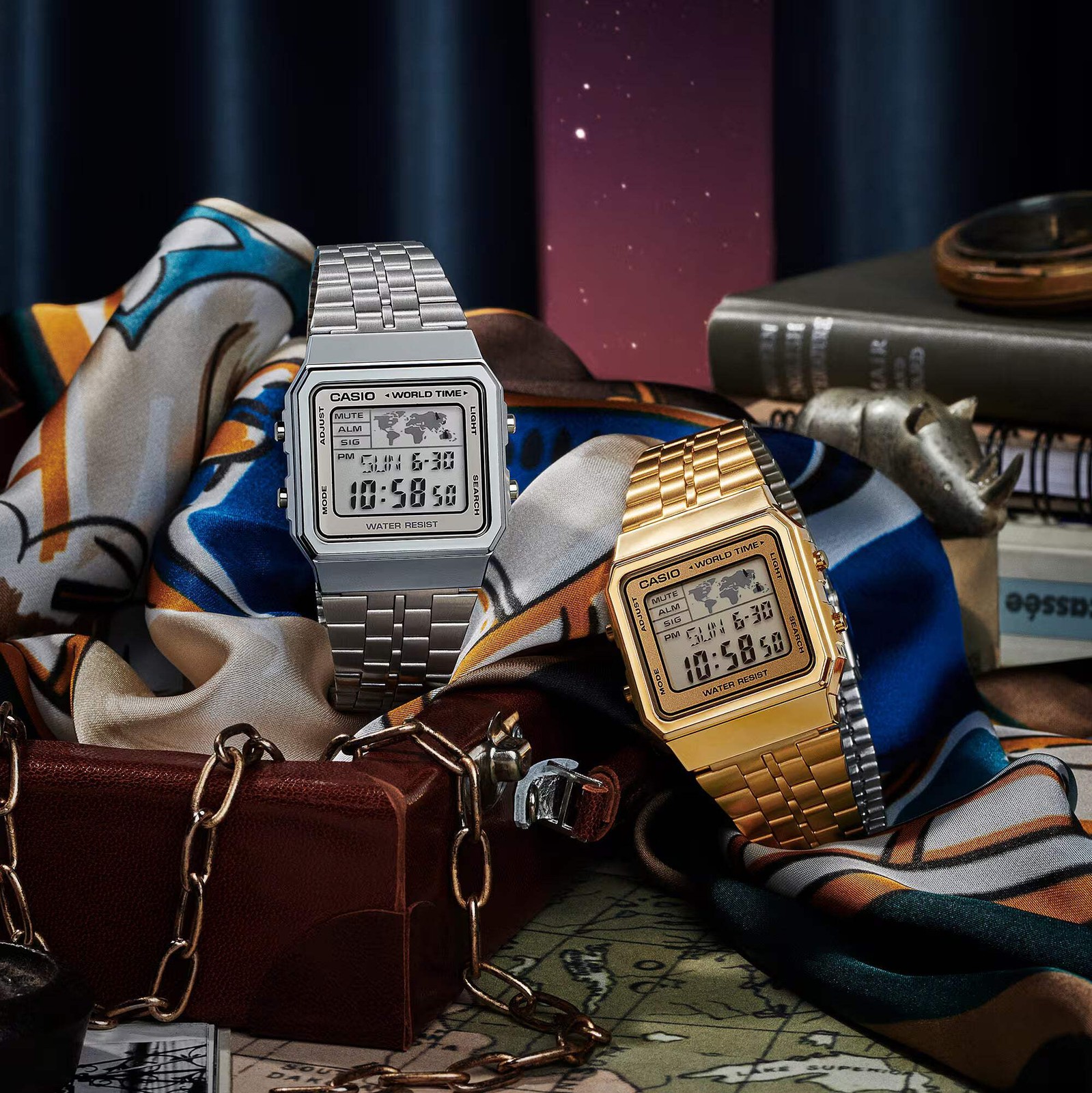 CASIO A500WGA-9 A500 WORLD TIME MEN’S GOLD DIGITAL WATCH