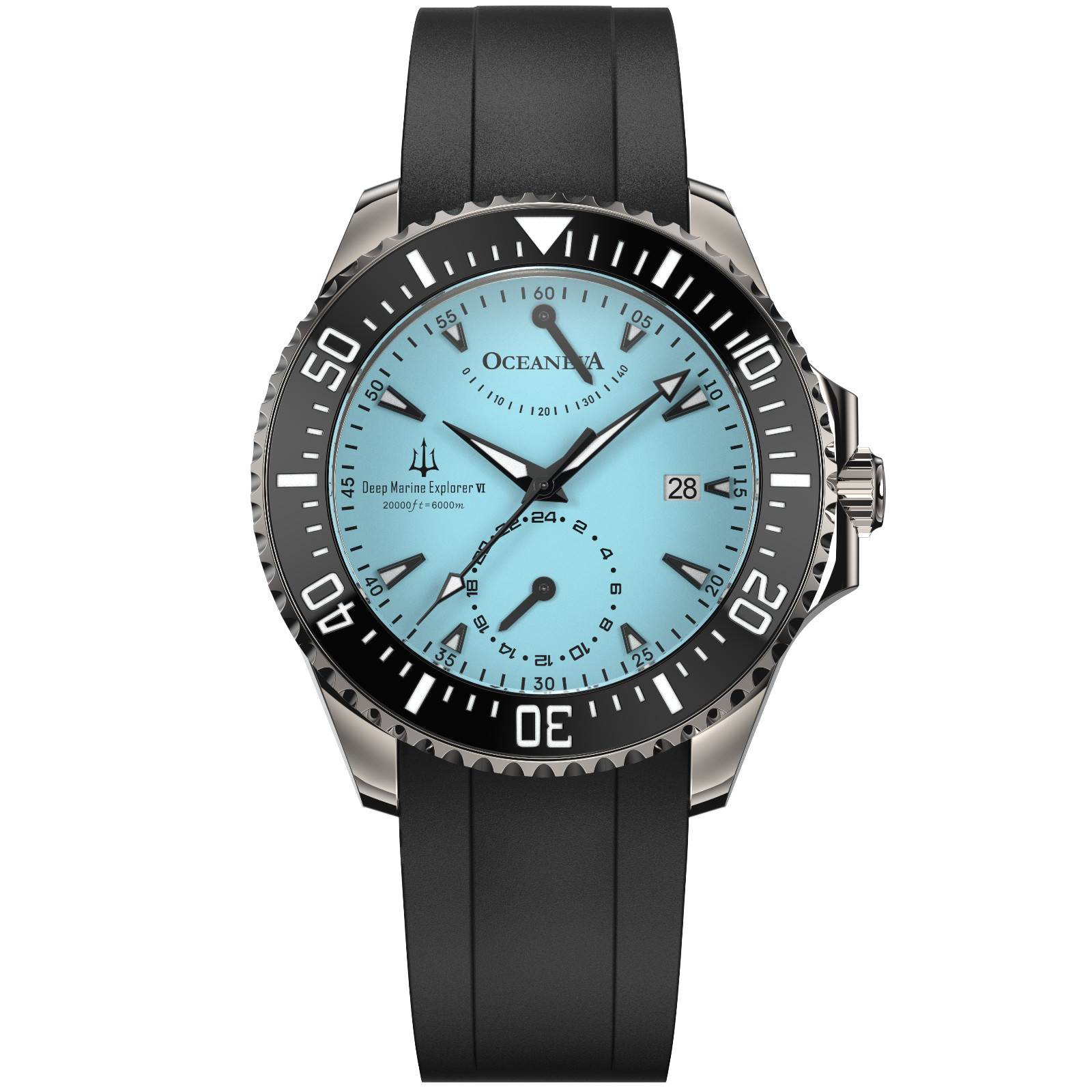 Oceaneva Power Reserve 6000m Grade 5 Titanium Automatic Light Blue