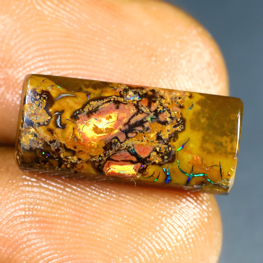 7.69 ct Cabochon Shape (18X8mm)Multi Color Australian Koroit Boulder Opal