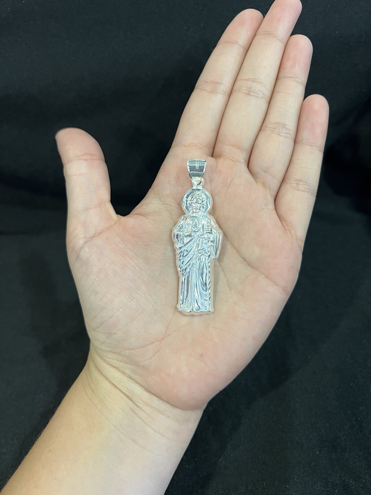 925 Sterling Silver Men Women St Jude Thaddeus San Judas Tadeo Pendant