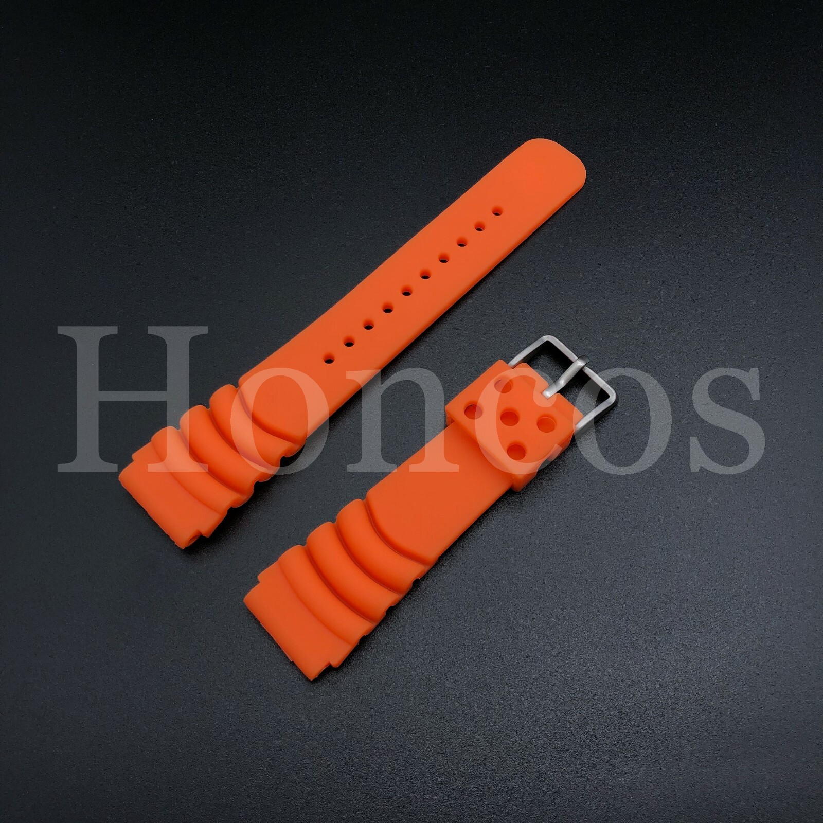 22MM Fits for Seiko Prospex Turtle Rubber Band Strap SRP777 R02F011J9 SKX Orange