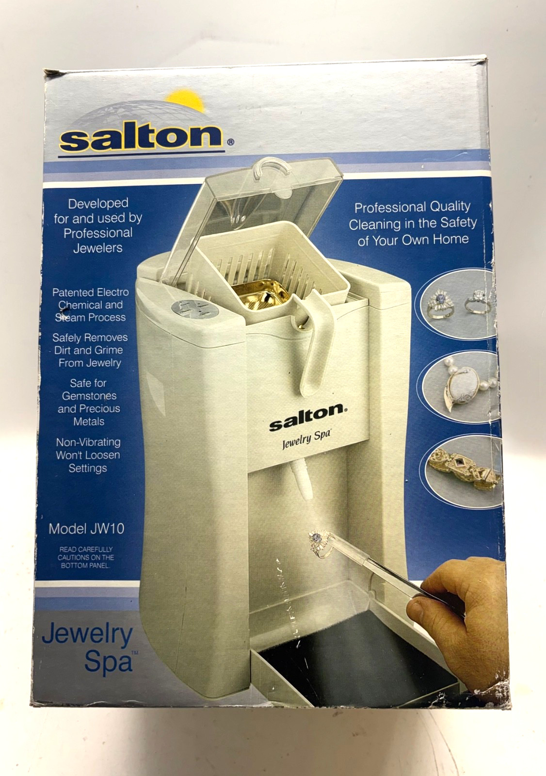 Salton Professional Ultrasonic Jewelry Spa Cleaner Steam Cleaning Machine JW10