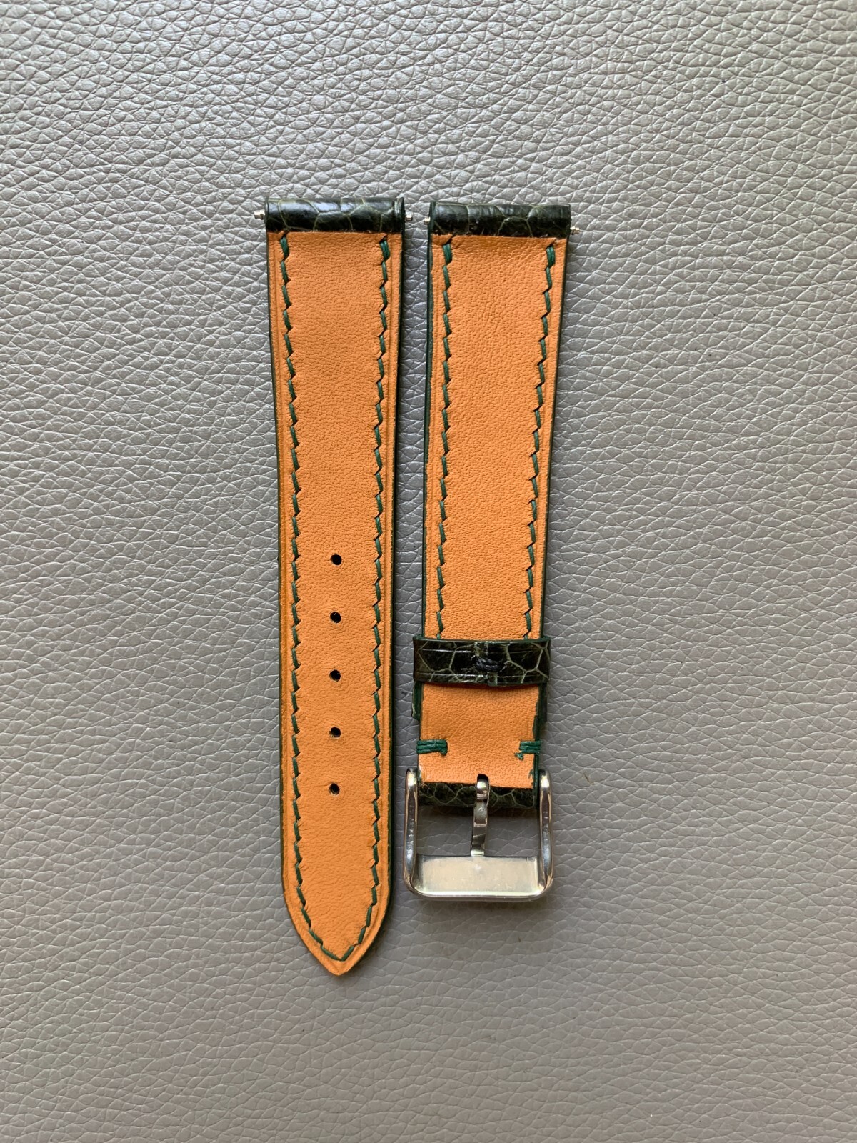 Green Genuine Ostrich skin leather watch strap band Custom Sizes 10mm to 26mm
