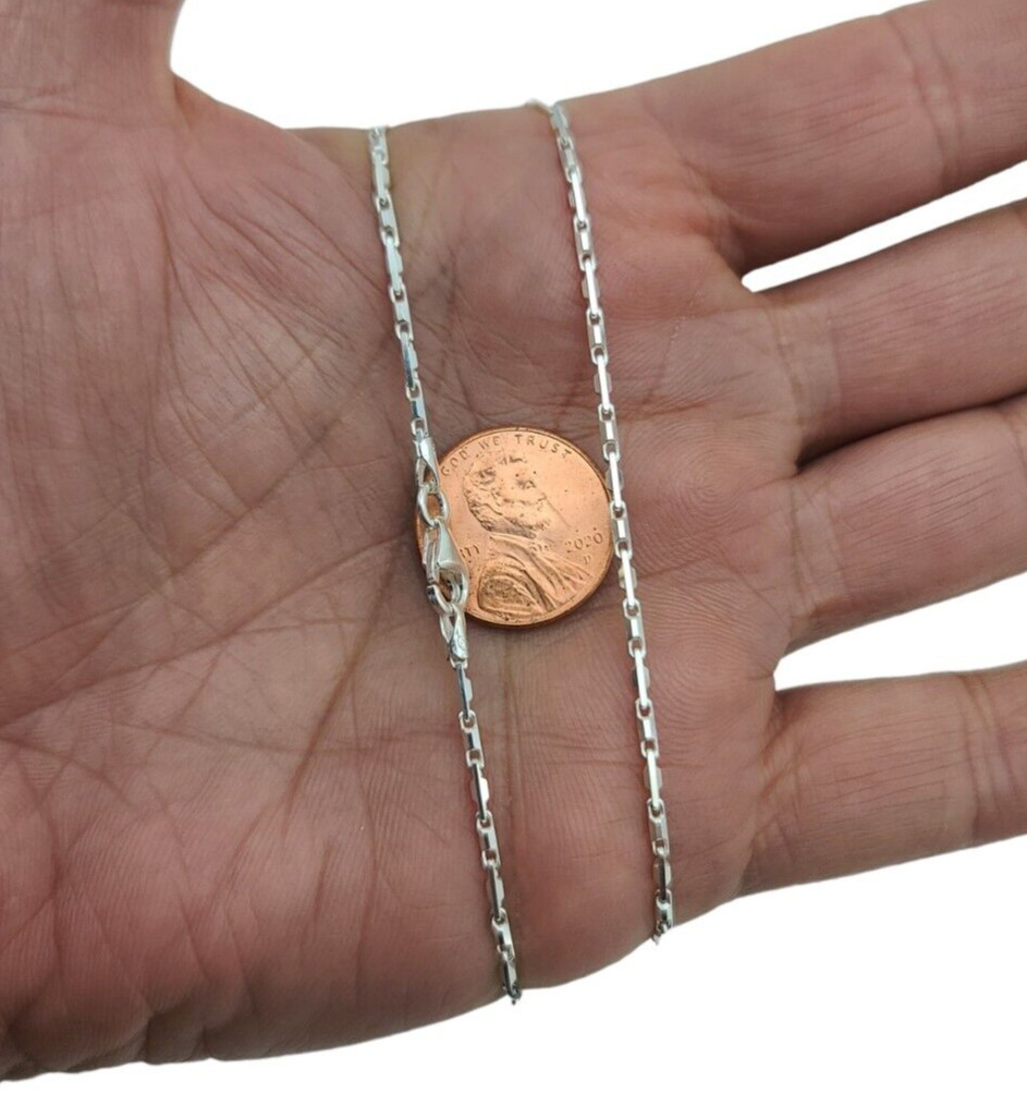 Arrow Link Bullet 16″ Chain Necklace 1.6mm Solid Real 925 Sterling Silver New