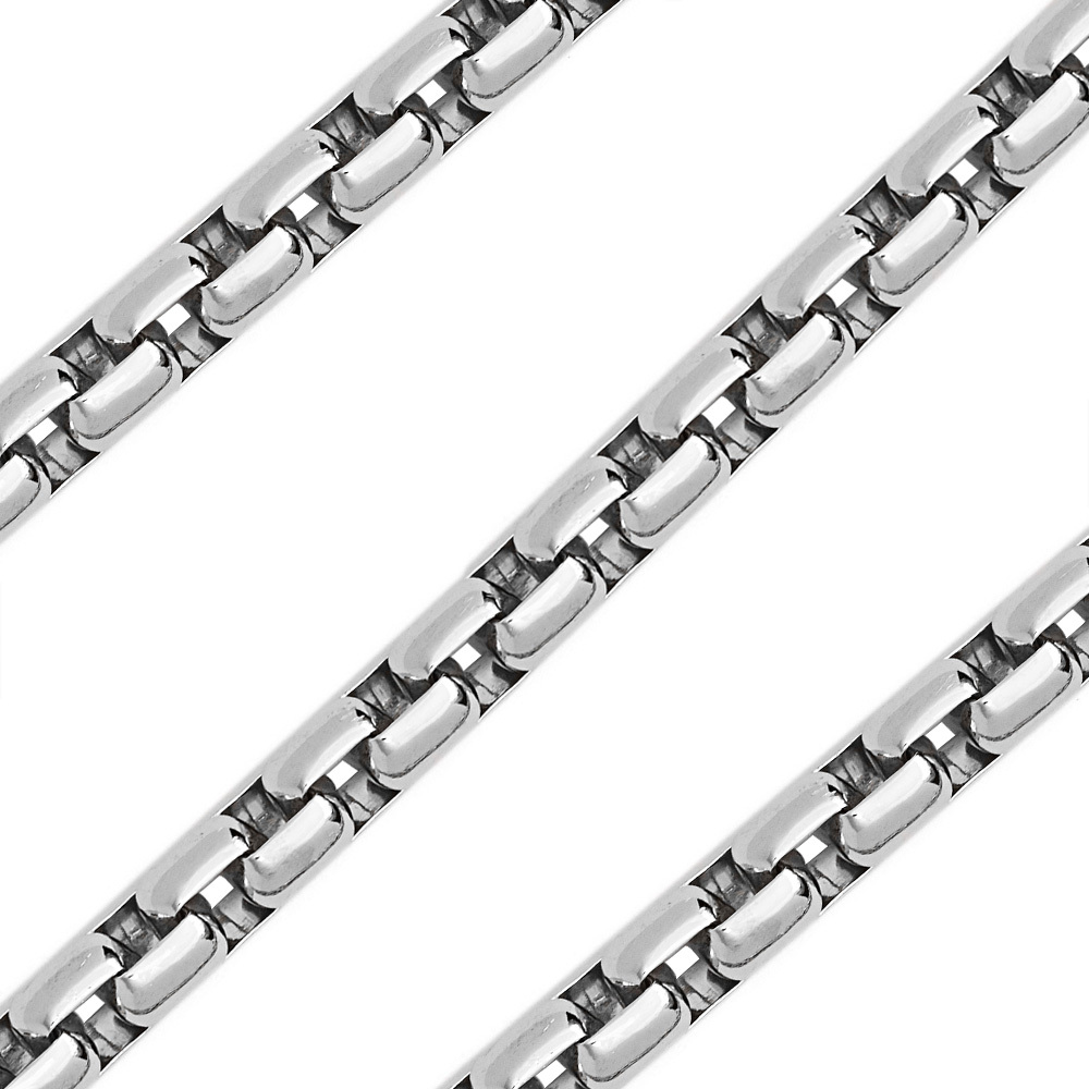 ITALY Made 925 Sterling Silver Mens Round Box Heavy Chain Necklace 20, 24 or 30″
