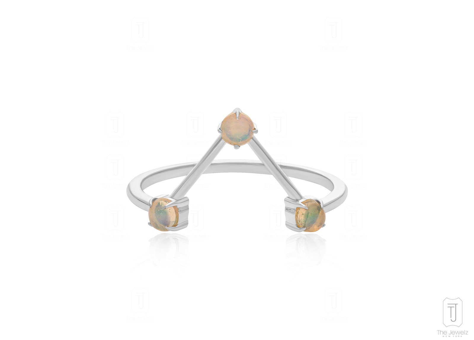 14K Yellow Gold Multi-Gemstone Ring- Option- Pearl/Opal/Moonstone/Turquoise