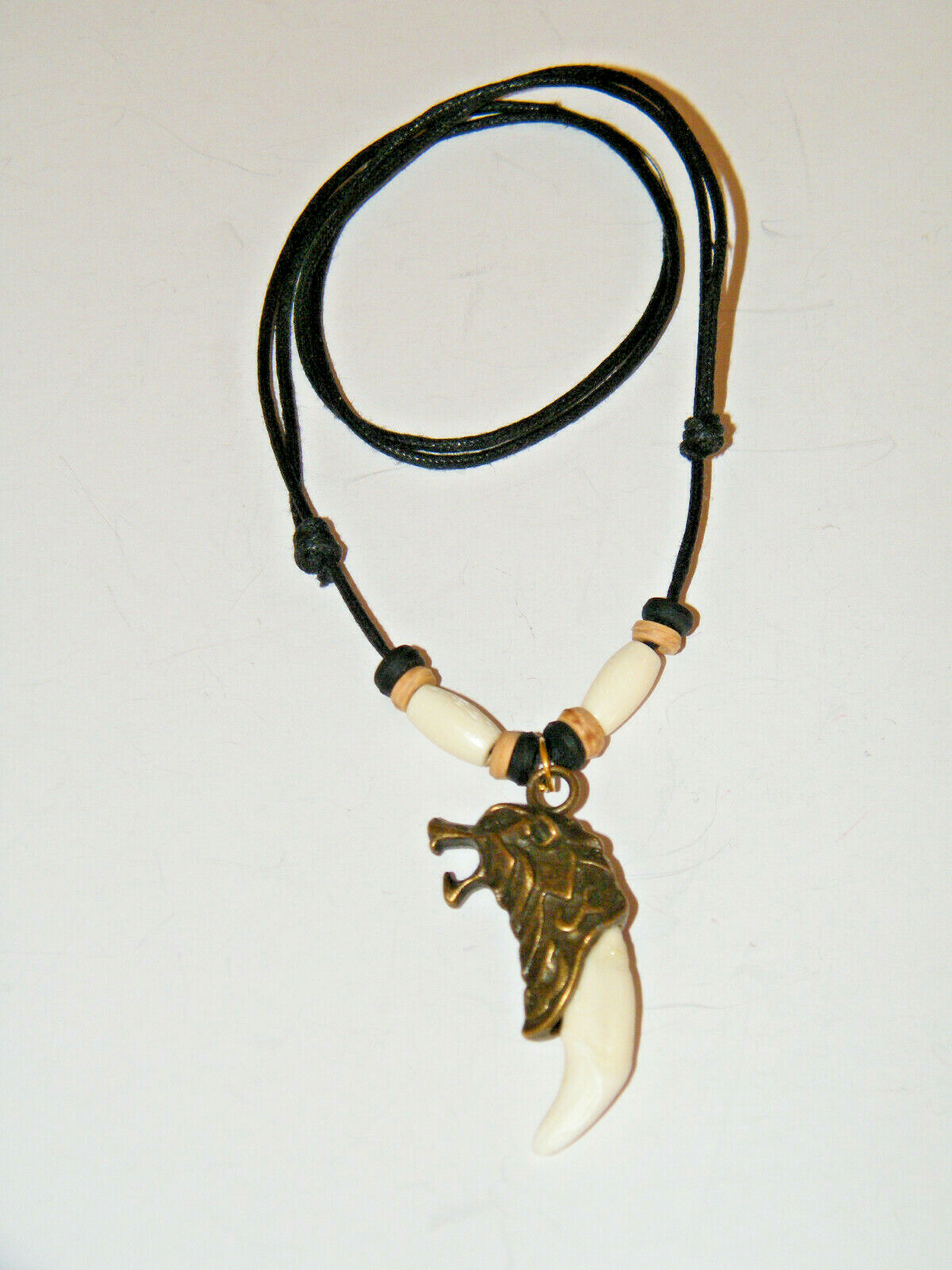 Coyote Necklace WHITE Teeth Real Coyote Tooth Wolvves Head 16″-28″ Beads NEW!