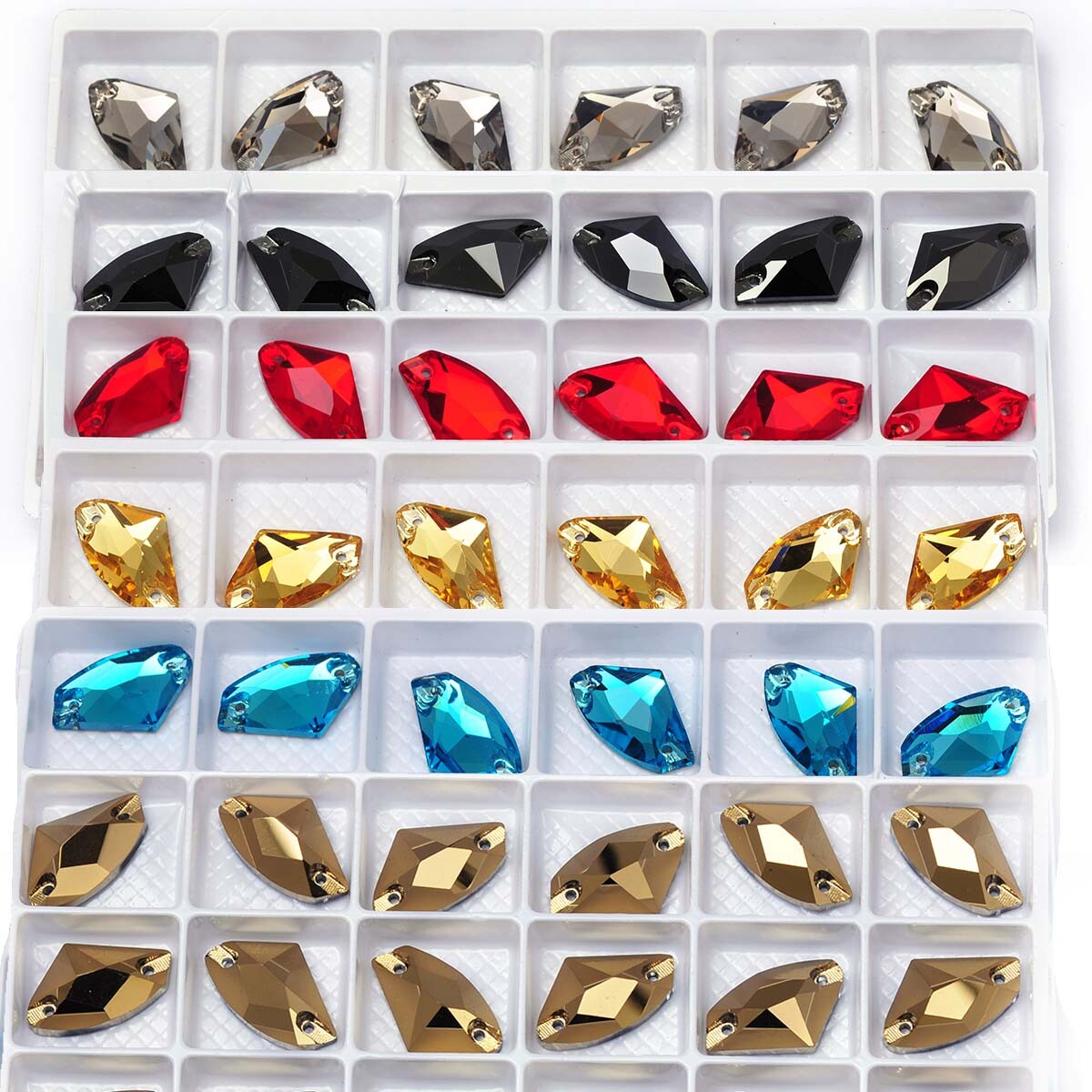 Glass K9 Strass Edges with Chamfers 3256 Rhinestones Galactic Sew on Stone Craft