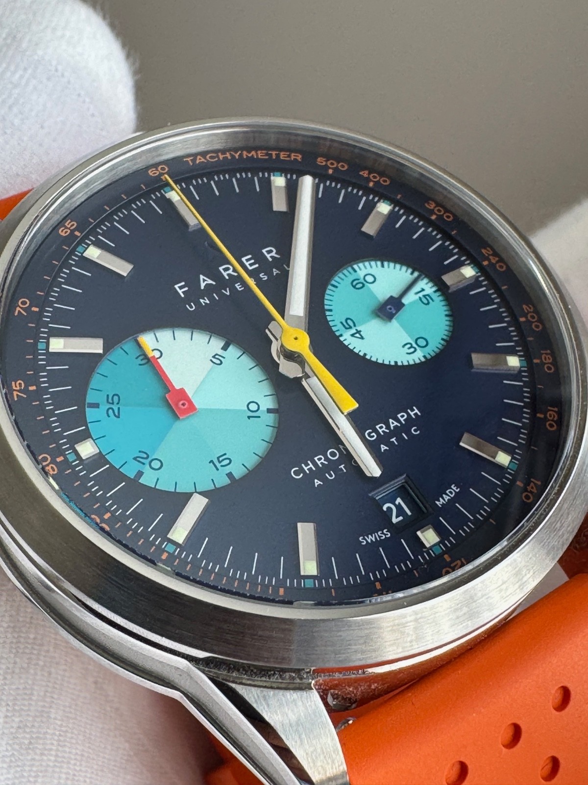 Farer Cobb Big Eye Mechanical Chronograph Watch