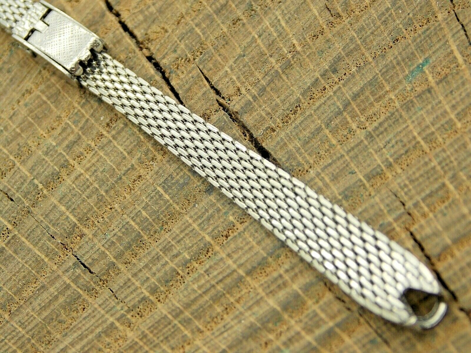 Vintage Watch Band NOS Unused Stainless Steel Mesh Sliding Clasp C-Ring Ladies