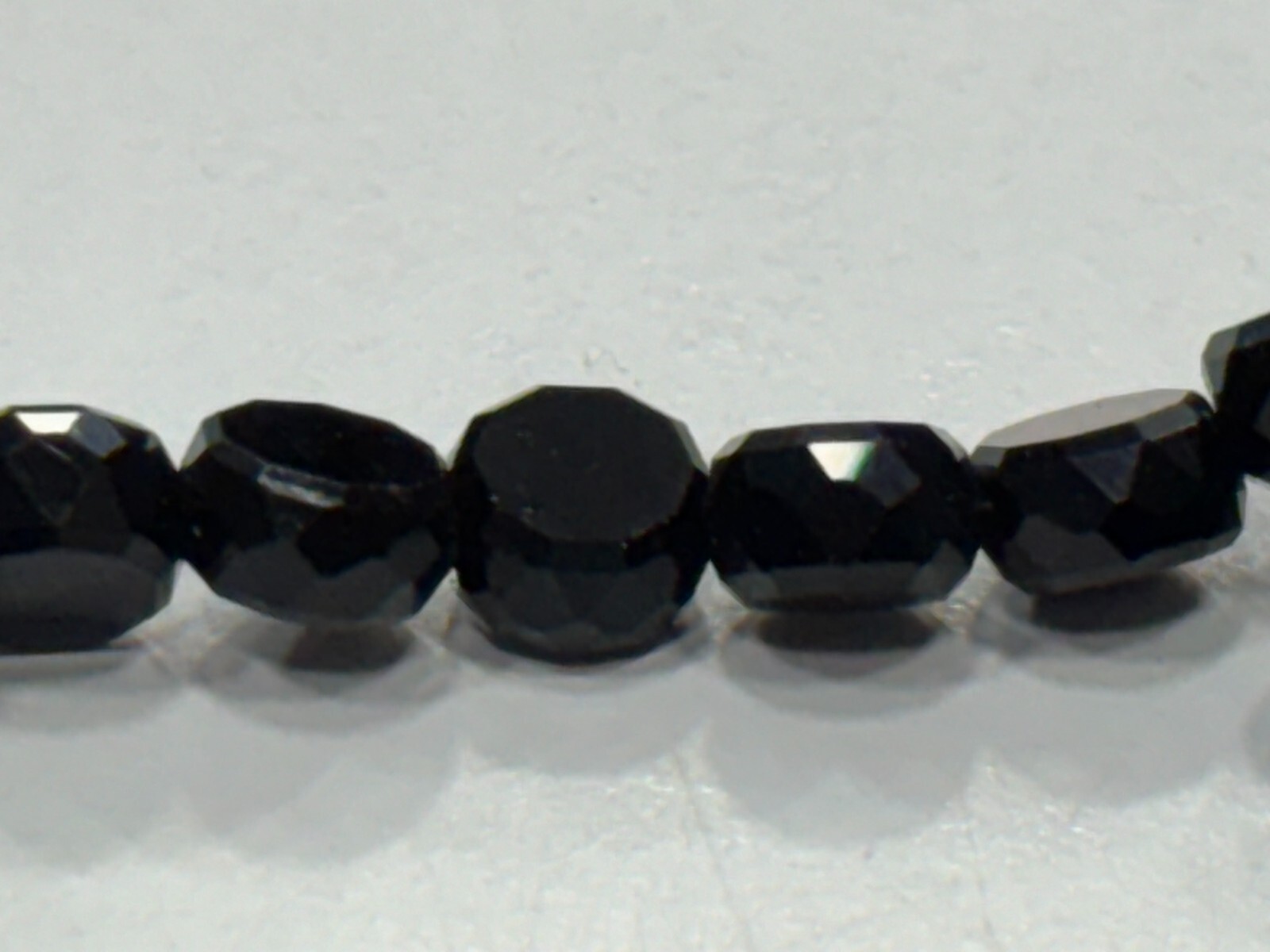 Black Onyx Coin Faceted 5.5-6 mm Gemstone Beads 12.5 Inch