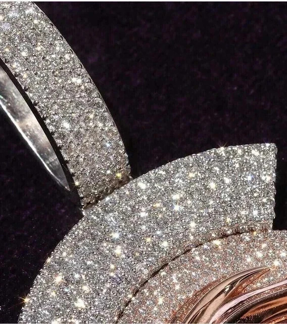3.50Ct Round Cut D/VVS1 Moissanite Women’s Pendant 14K Two Tone Gold Plated