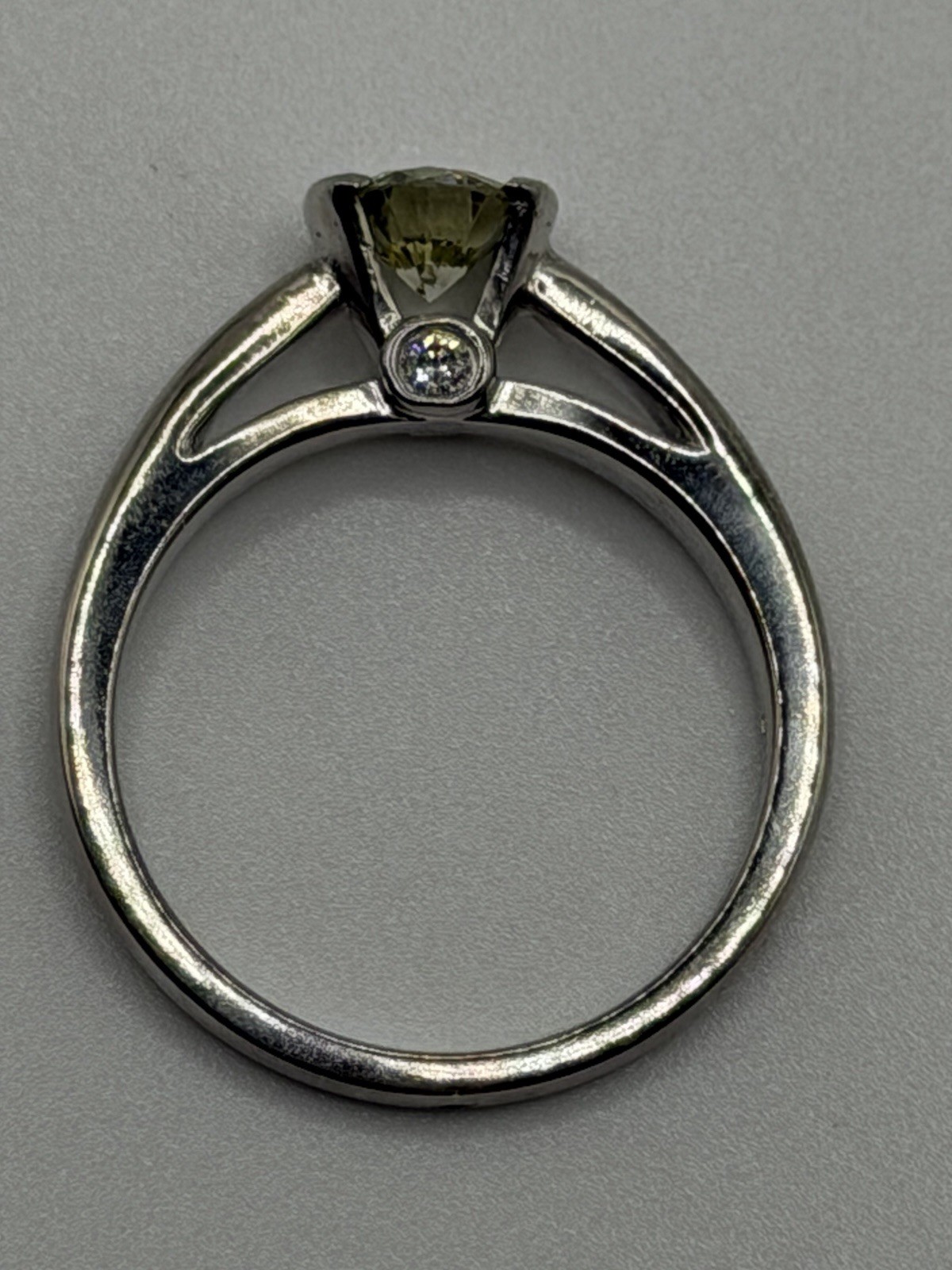 Palladium 3 Diamond Engagement Ring Sz 6.5