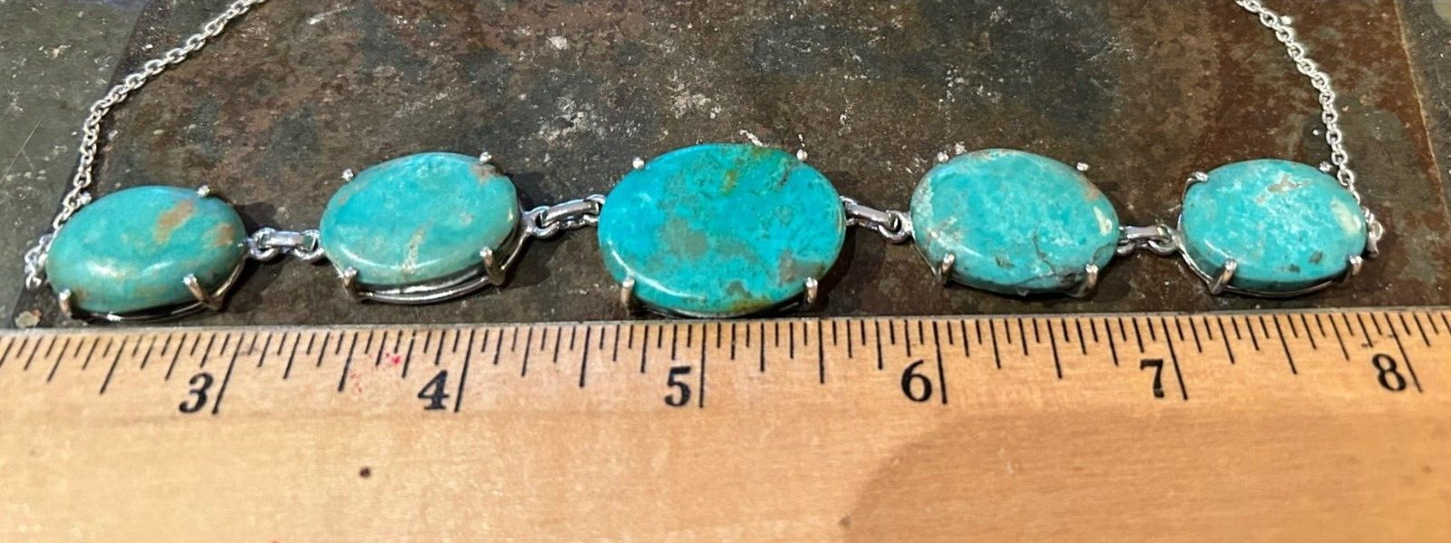 Genuine Persian Iranian Blue Natural Turquoise 17″ Necklace 108 cts RARE