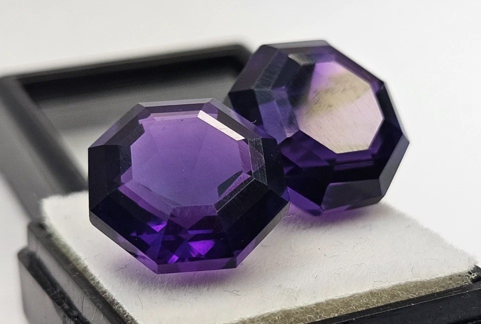 Fancy Cut Natural Amethyst Purple 27.10 Ct Pair Stone For Earring Making