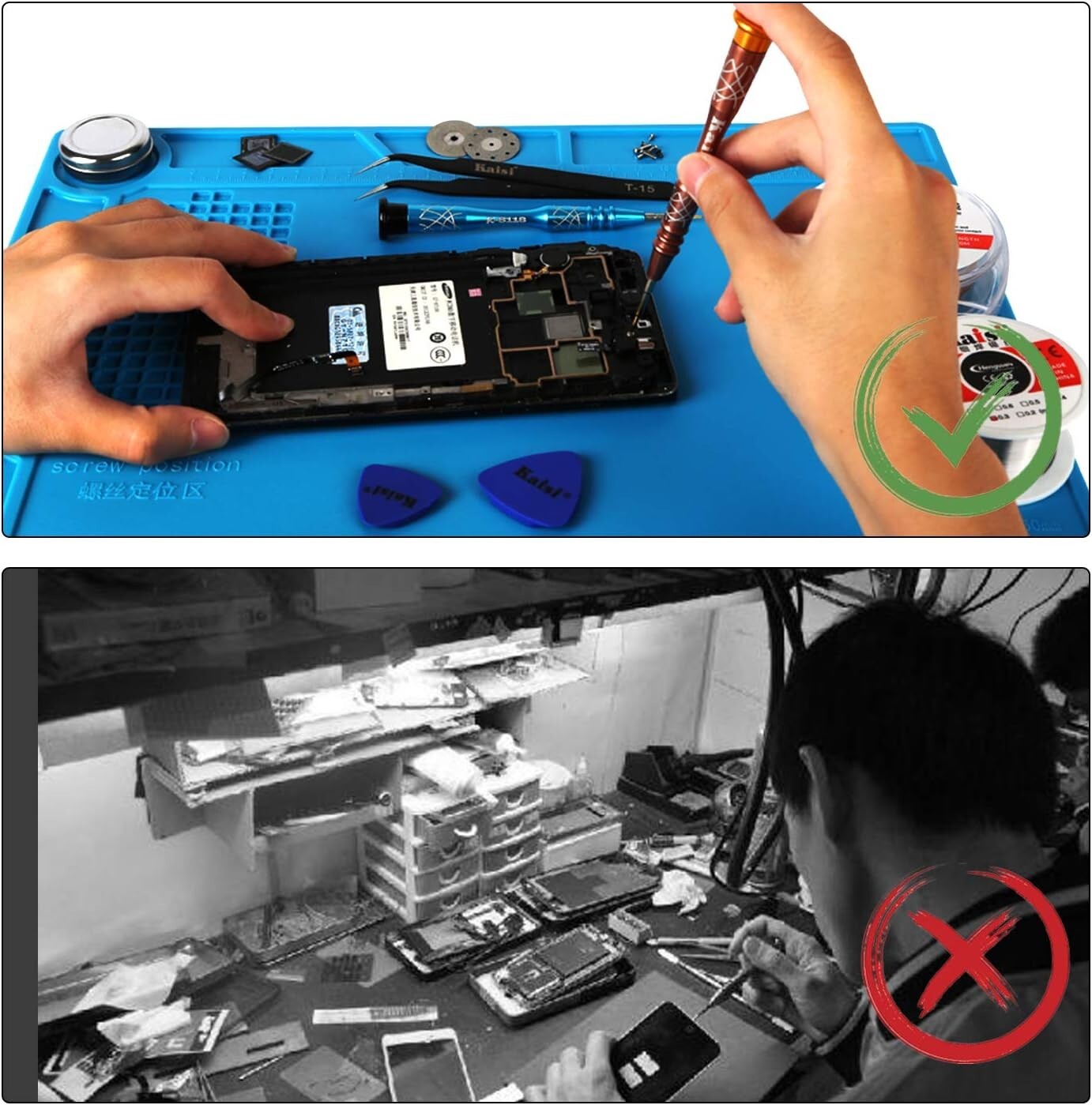 Watchmaker’s Silicone Rubber Bench Mat Pad Anti-Slip Jewelry Watch Repair Tools