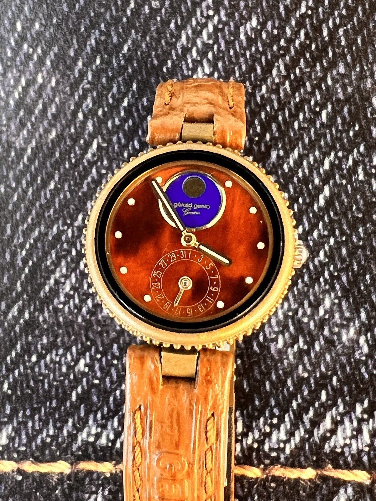 Gerald Genta Gefica Lady Ref.2939.7 Case Gold Plated 26mm Original Strap/ Deplo