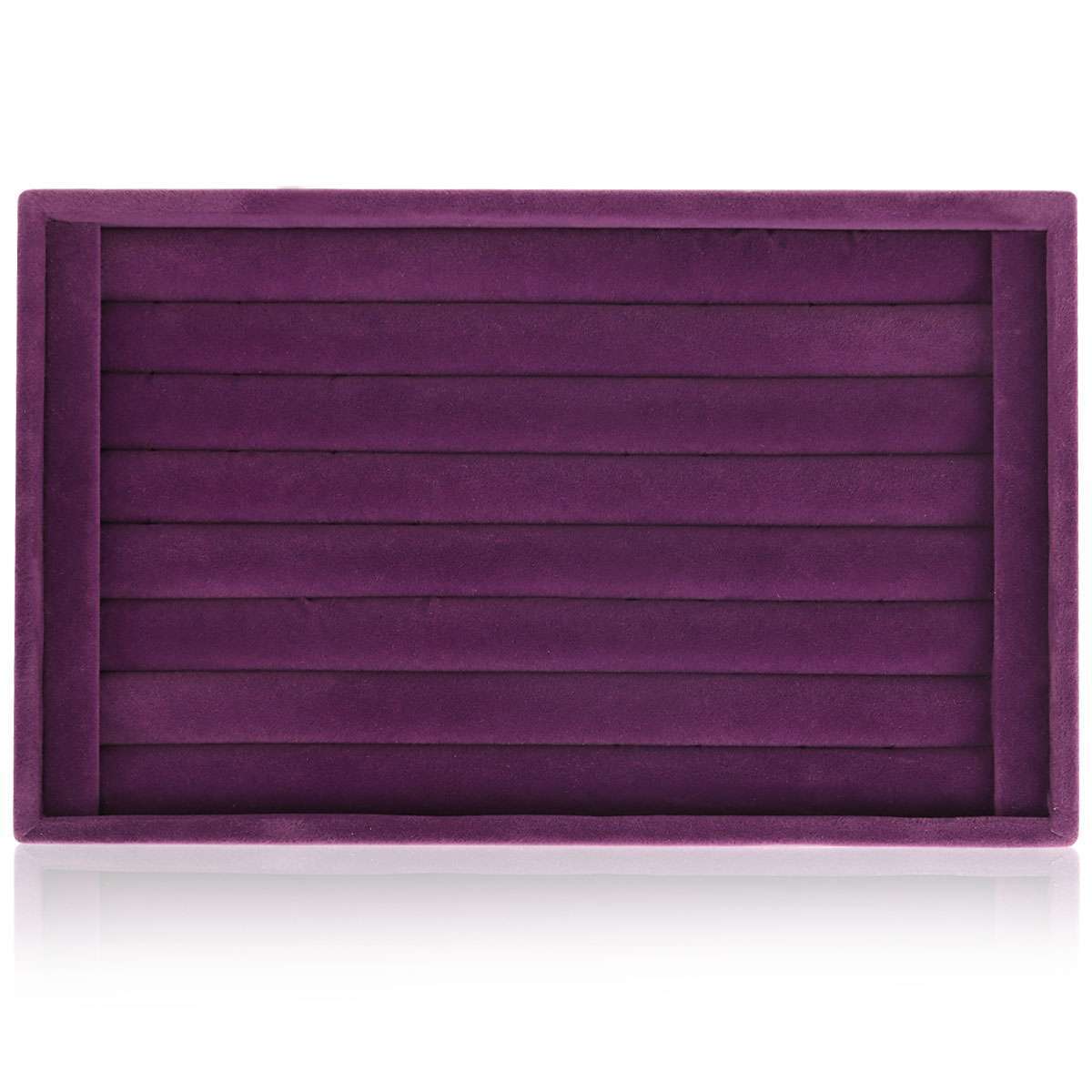 Velvet Jewelry Ring Display Organizer Case Tray Holder Earring Storage Box