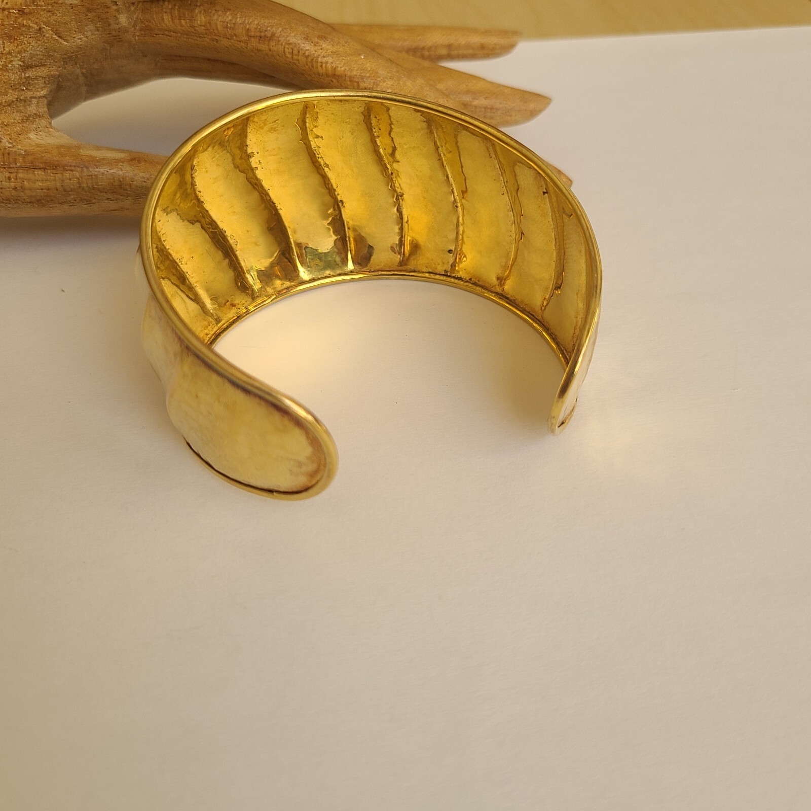 QVC VERONESE ITALY 18K GOLD ON STERLING SILVER 7.5 IN HUGE CUFF BRACELET 40MM