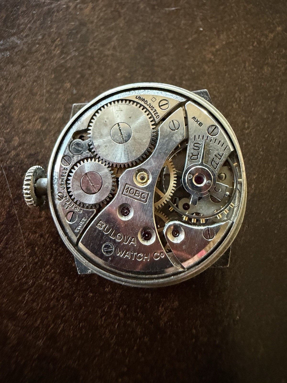 Vintage Bulova Art Deco Tank Manual Wind 10BC Original Dial Sub Seconds Running