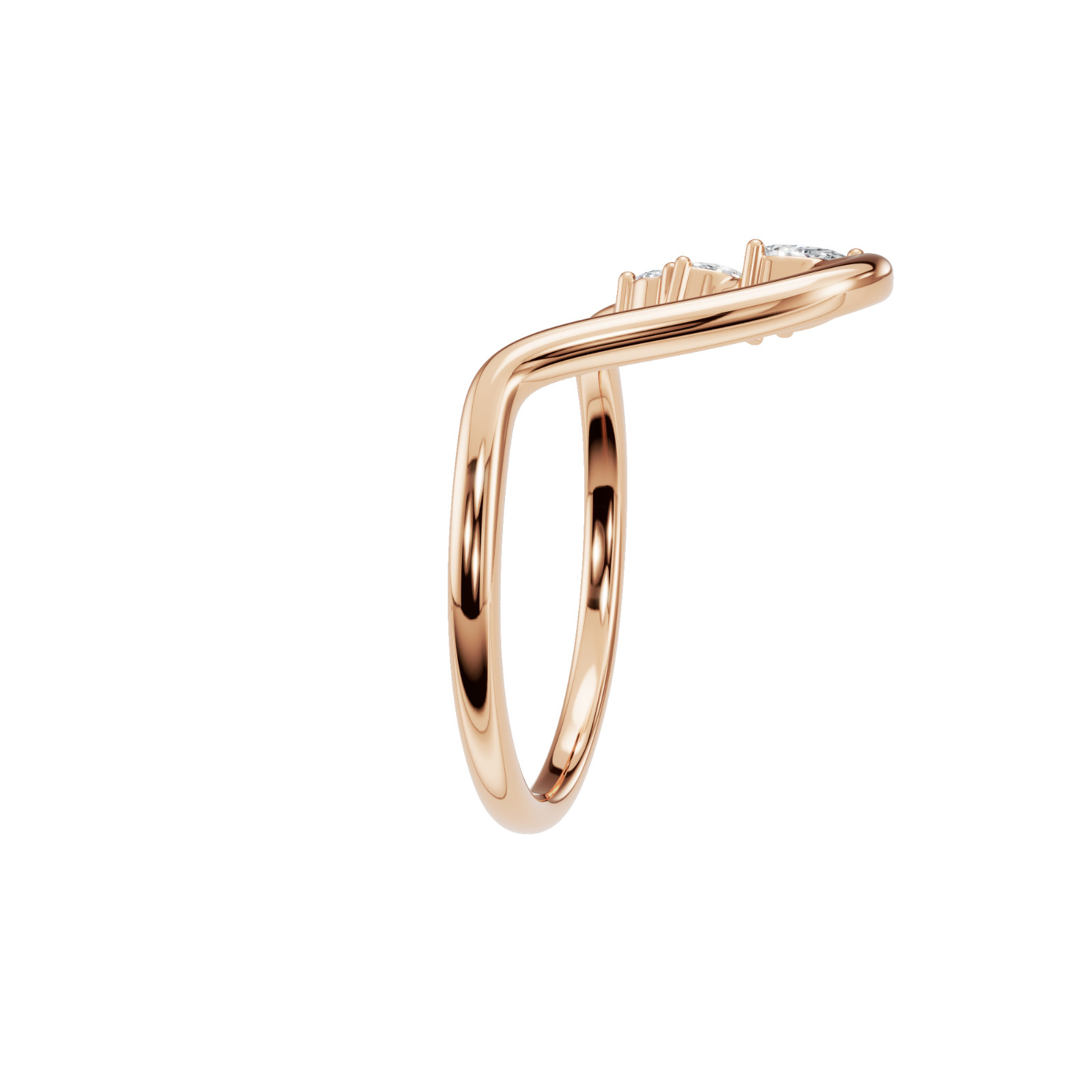 Minimalist Multi Shape Lab Grown Diamond Bypass Open Wrap Statement Fashion Ring