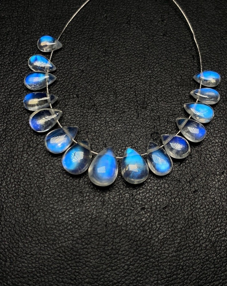 AAAAAA Rainbow Moonstone Gorgeous Blue Fire Briolettes,Pear size 4×6 to 6×9.50