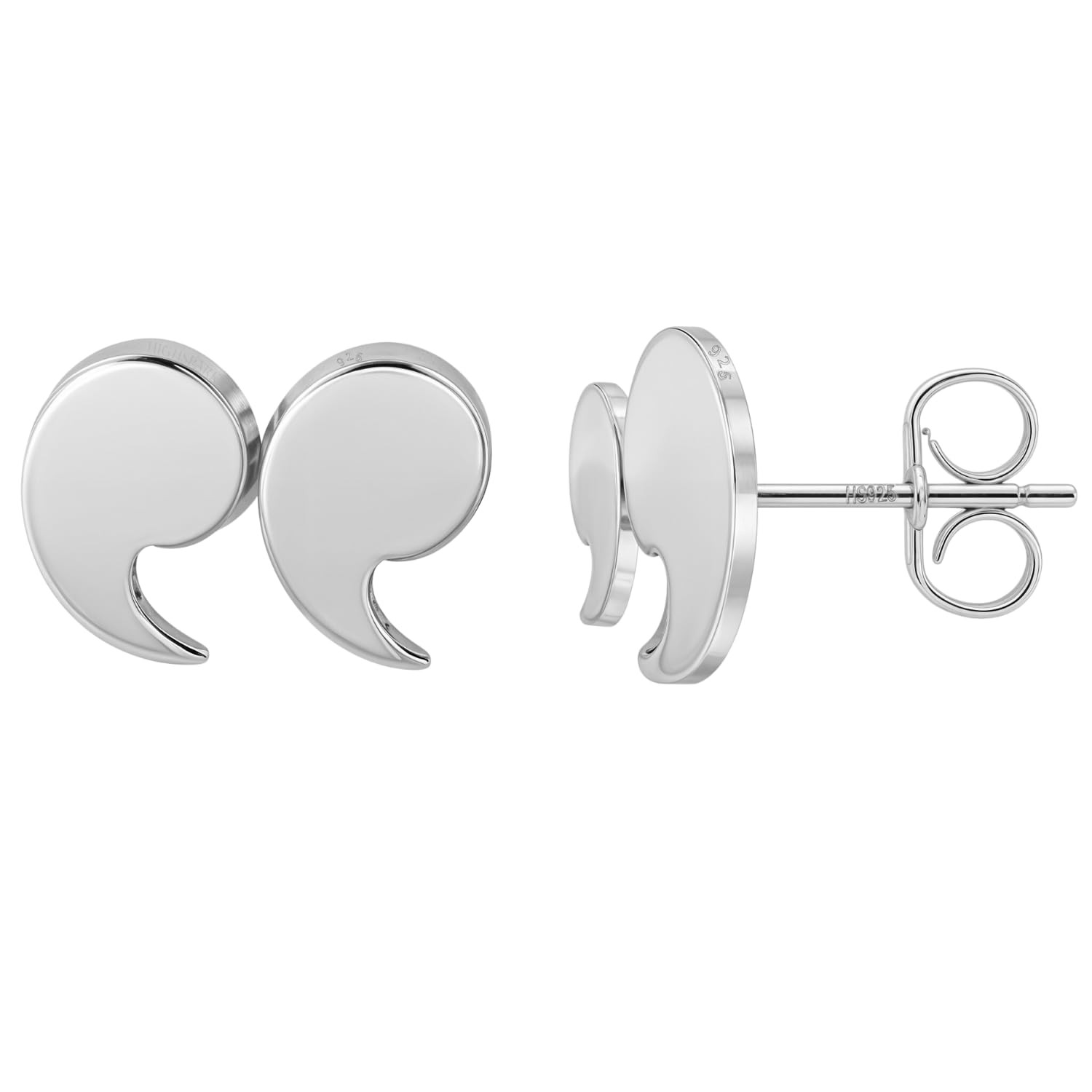 925 Silver Stylish Quotation Mark Earrings92.5 Sterling Silver & Hypoallergeni