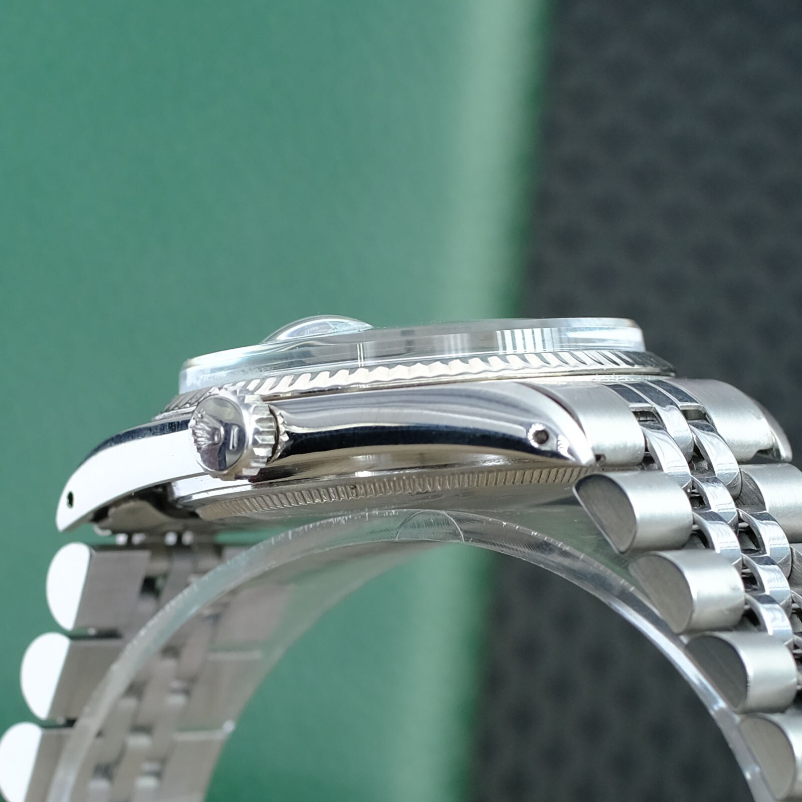 ROLEX MENS DATEJUST BLUE DIAL WHITE GOLD & STAINLESS STEEL 36MM WATCH 1601