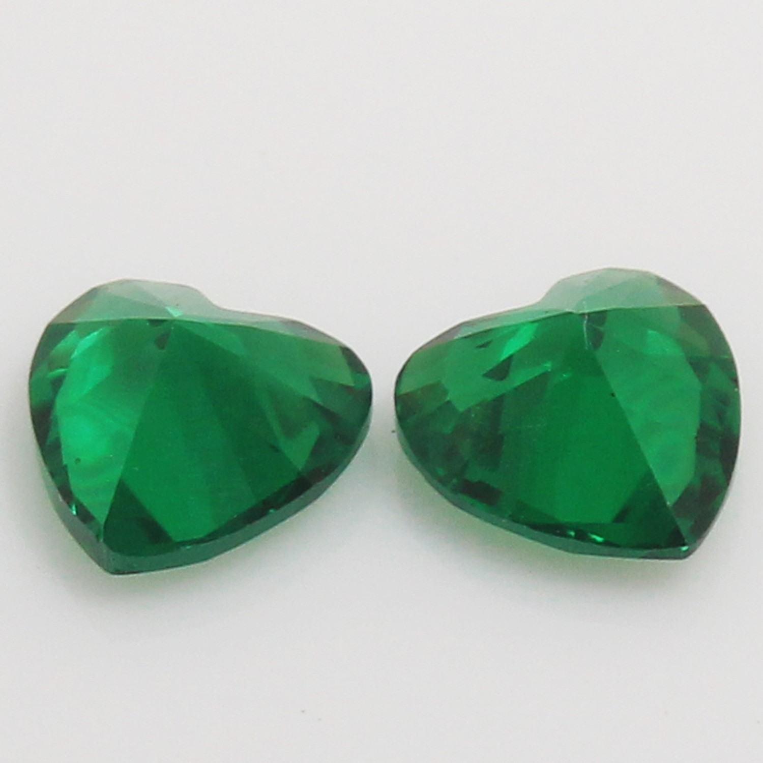 Natural Certified MUZO Green Emerald 11.00 MM Heart Pair Unheated Gemstones
