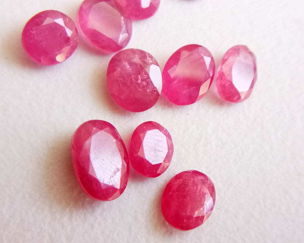 4.4×5.5mm-6x7mm Ruby Mozambique Oval Cut Stone, Natural Ruby Faceted Oval Cut