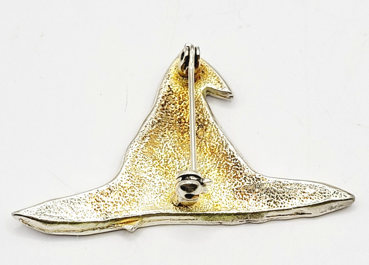 Number 1 Witch Black Witches Hat Metal and Enamel Halloween Vintage Brooch Pin