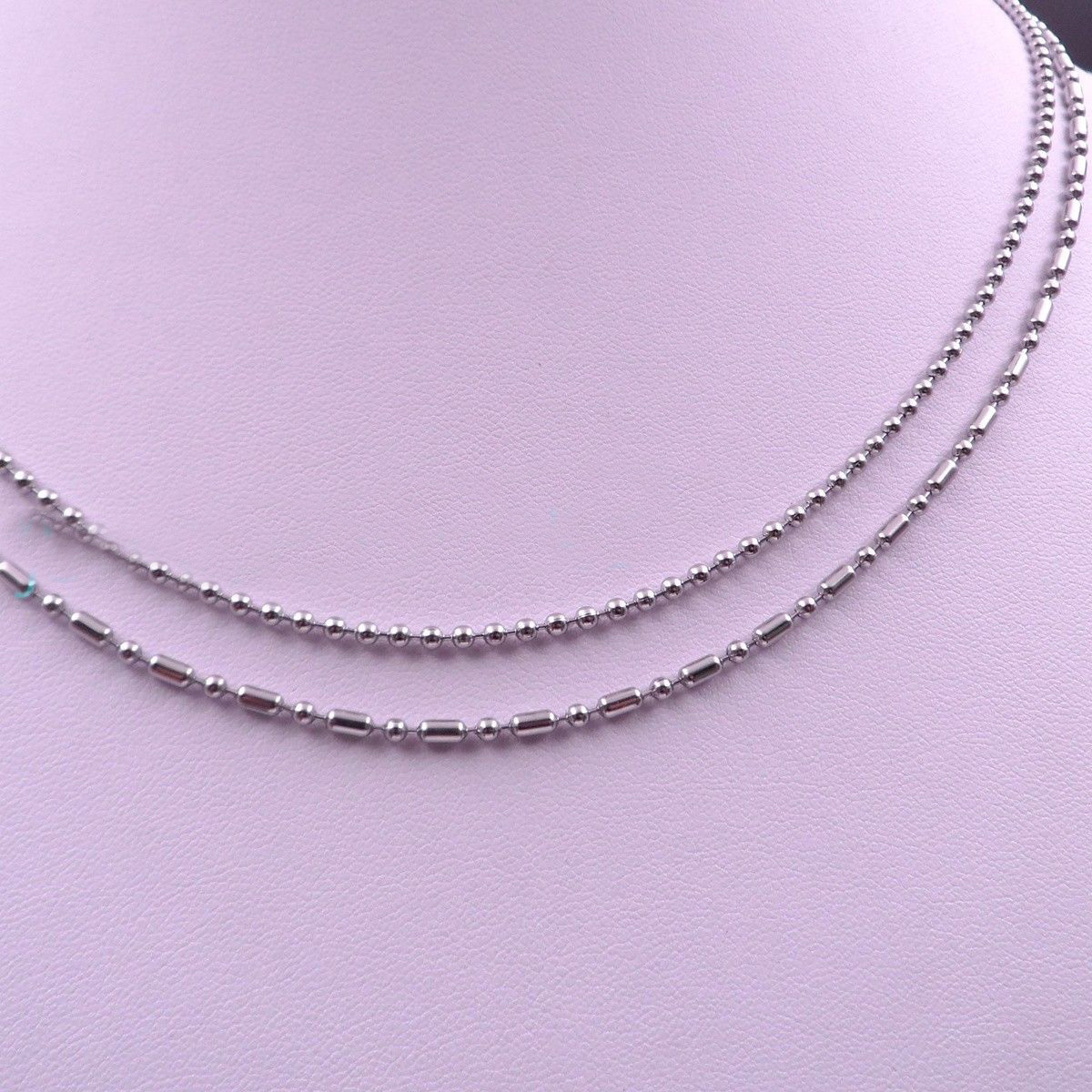 Wholesale 1.5/2/2.4/3.2mm 316L Stainless Steel Ball Bamboo Link Chain Necklace