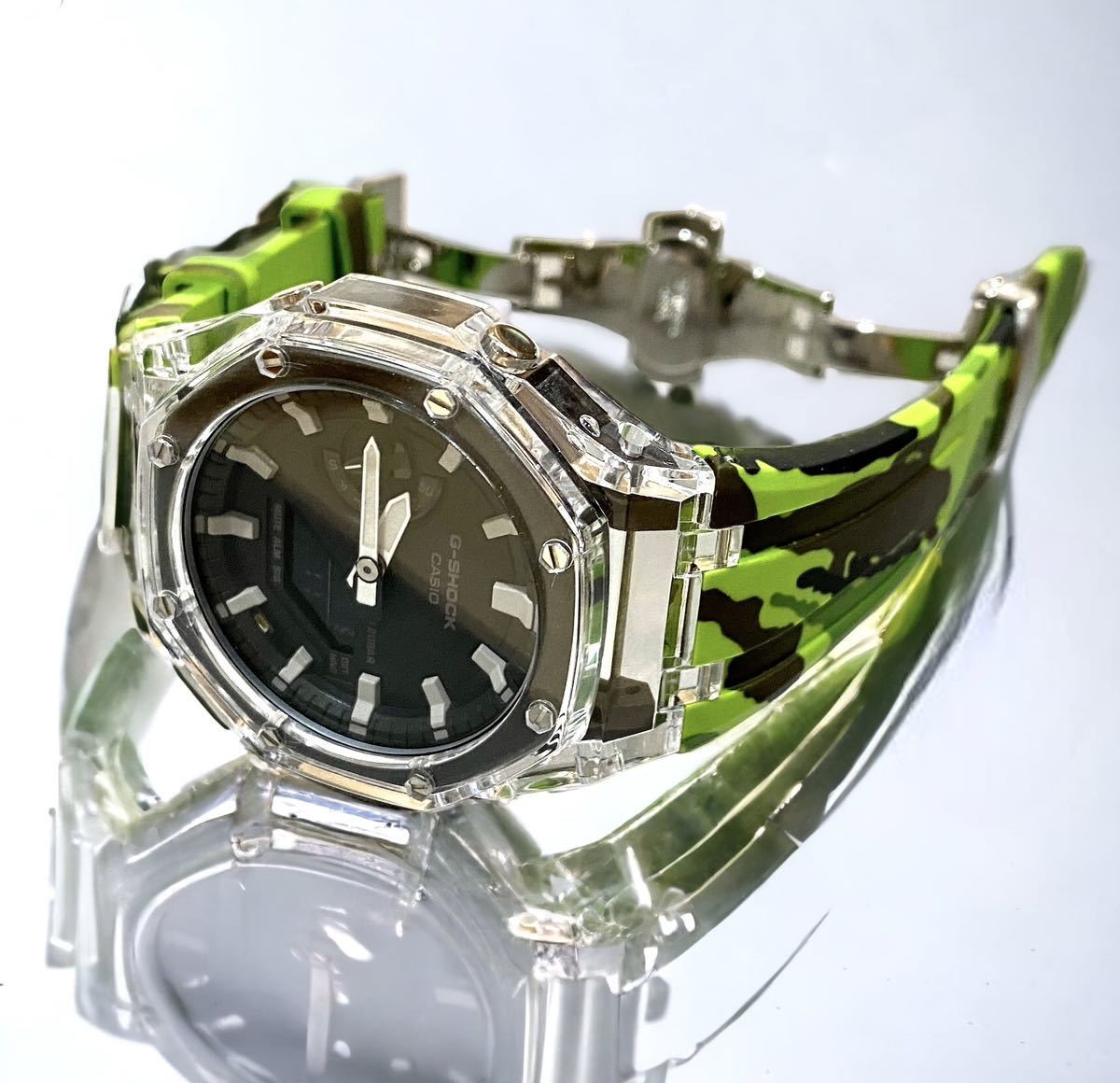With main unit G-Shock GA 2100 bezel rubber set Casioak custom G-Shock hard resi