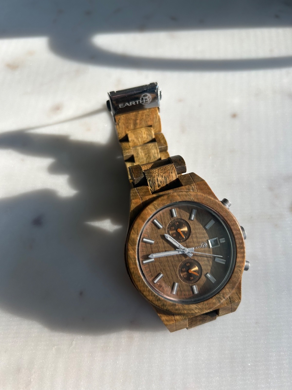 Earth – Wood Watch Chronograph color Khaki wood grain