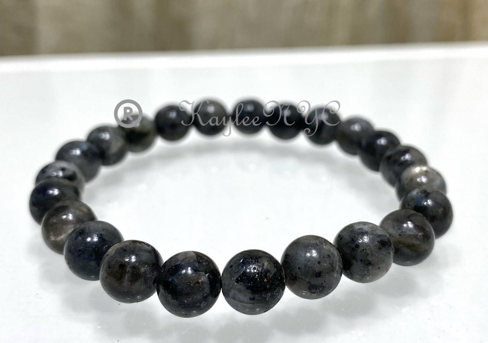 Wholesale Lot 6 Pcs Natural Larvikite 8mm 7.5” Healing Crystal Stretch Bracelet