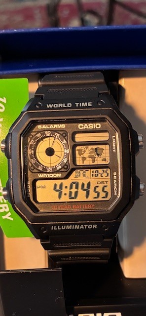 CASIO AE-1200WH-1BV AE1200 CASIO ROYALE BLACK DIGITAL WATCH