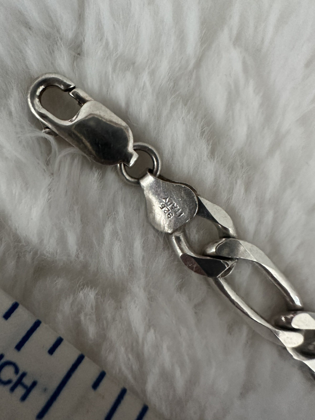 DNT Flat Cuban Link 925 Sterling Silver 20inch Necklace stamped Italy