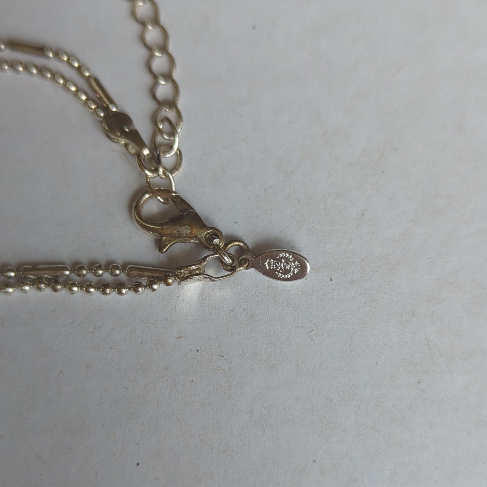 Signed Premier Designs Silver Tone Double Strand Ball Chain Bracelet Lobster