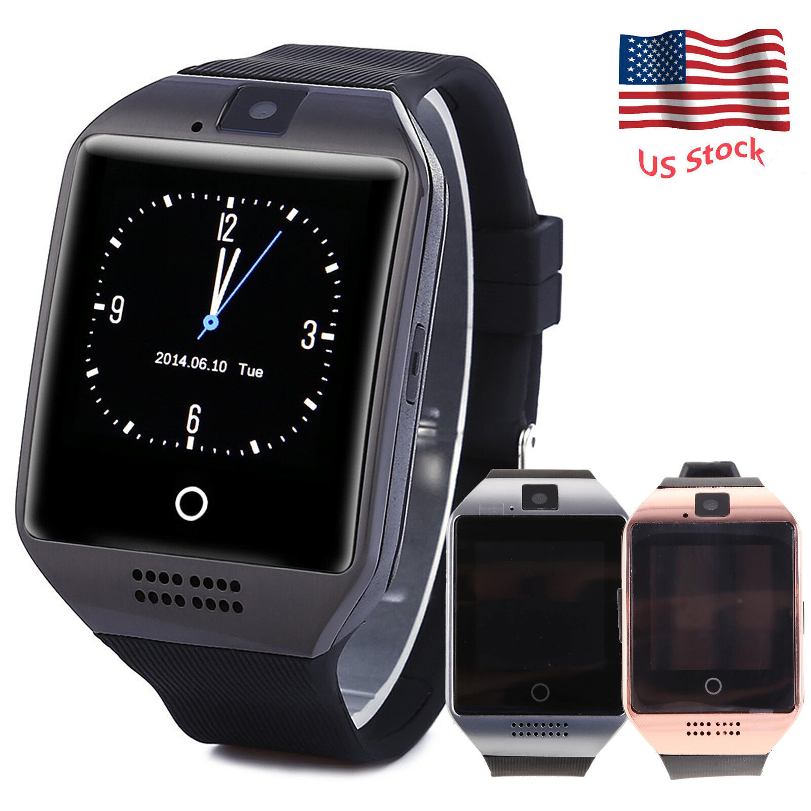 Touch Screen Smart Watch Bluetooth Phone Unlocked T-Mobile SIM Call for Android