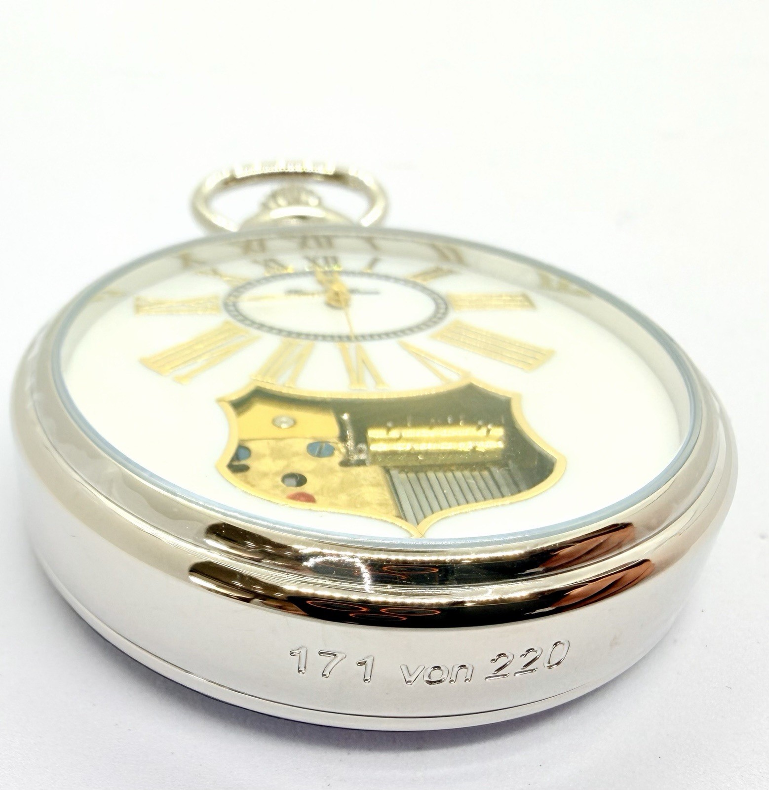 New Raoul U Braun Pocket Watch With Music Box 220 Limited Mother Of Pear Dial
