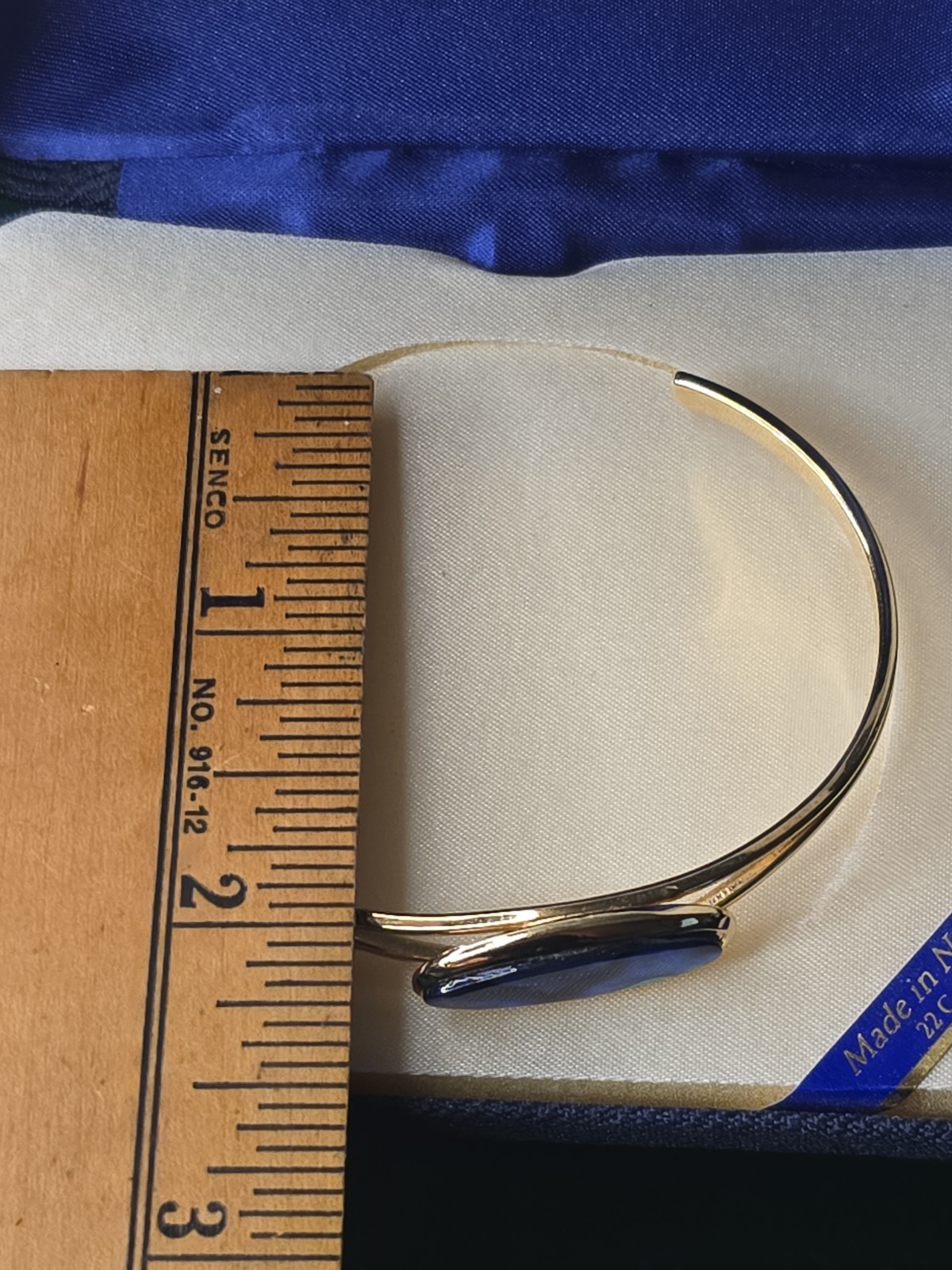 Ariki Paua Shell Cuff Bracelet Vintage 22K Gold Plated New Zealand Abalone NIB