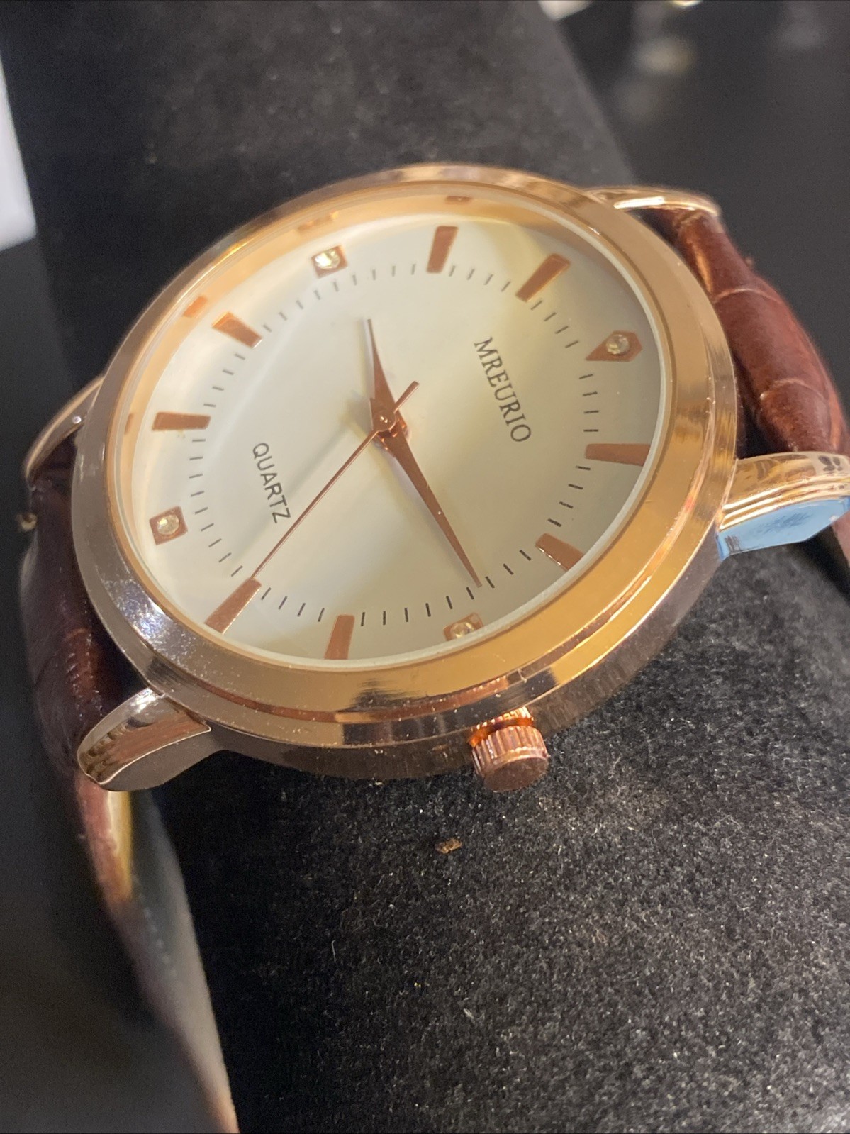 Mreurio Round Rose Gold Tone Watch in Men’s New Battery