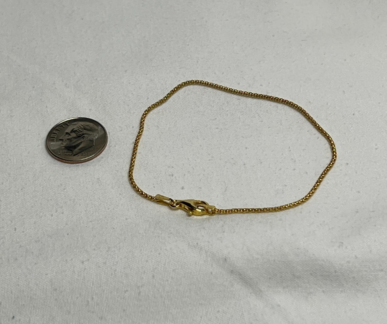 7″ Italian-Made Gold-Over S925 Popcorn Style Bracelet – 1mm Width