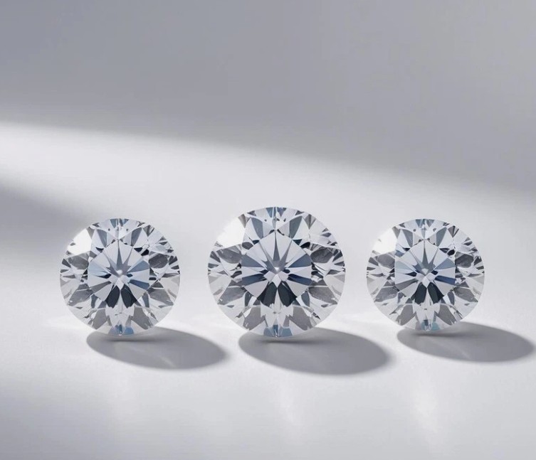 3 Pcs Lot Certified Loose CVD Diamond 2.50 mm IF Clarity Round D Color