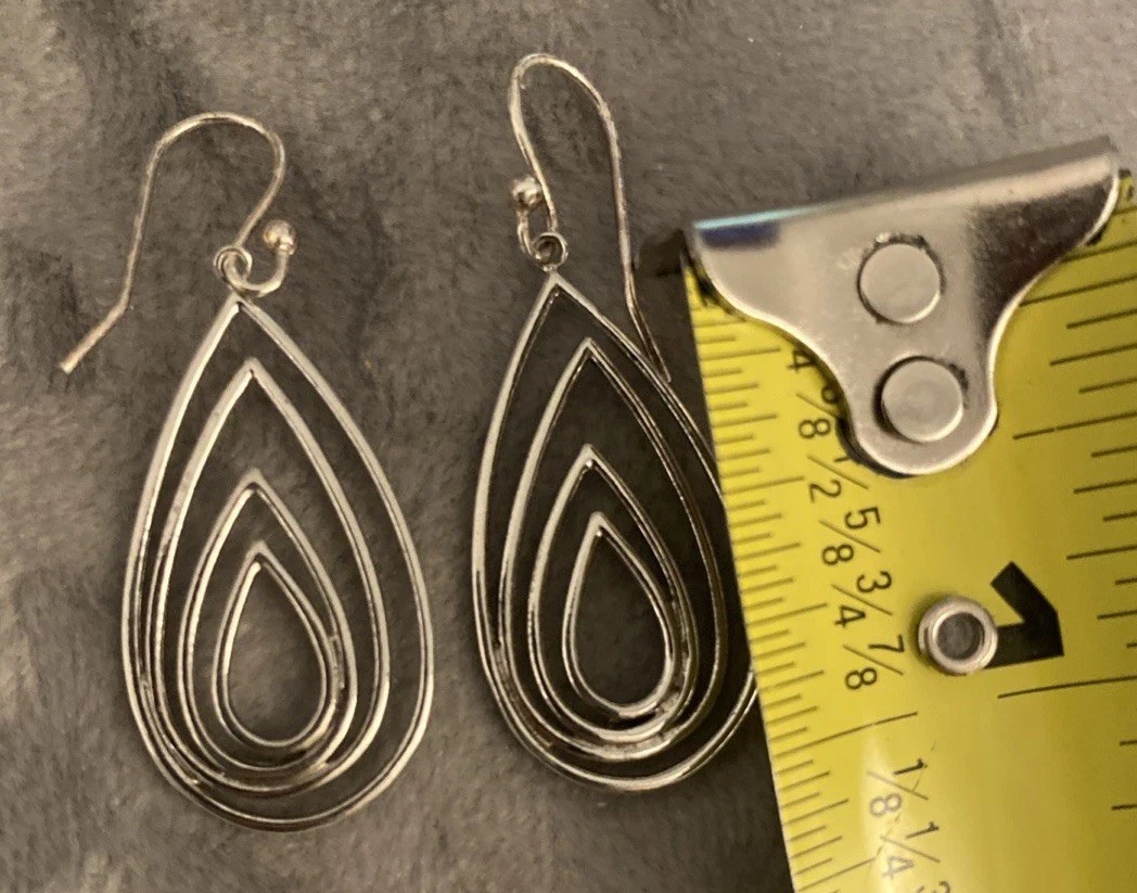Sterling Silver Hoop within Hoop Dangle Earrings 925 Silver Fast Ship!