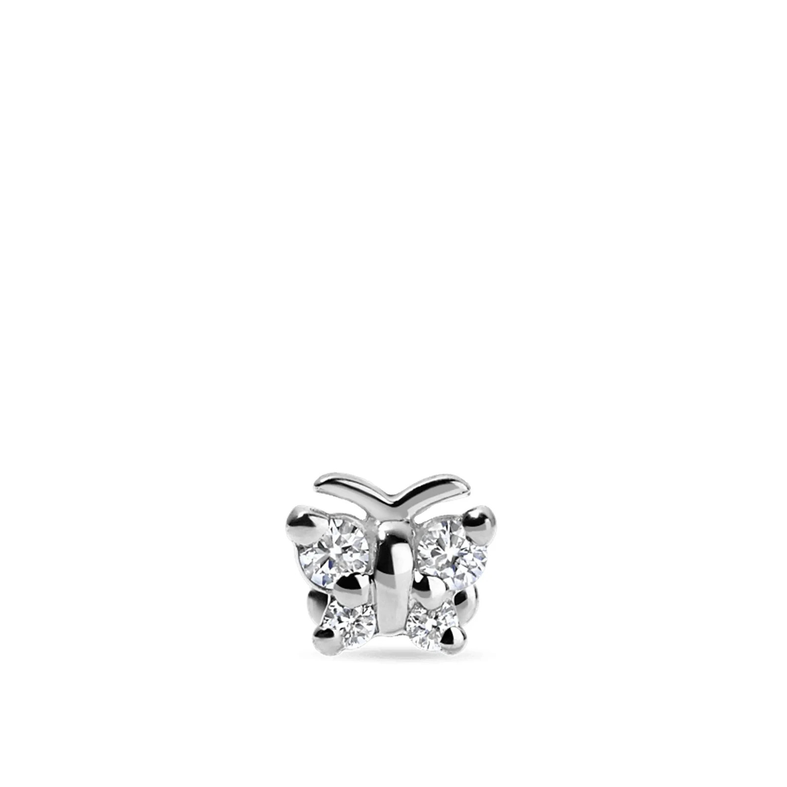 Moissanite Butterfly Helix Cartilage Stud 925 Sterling Silver